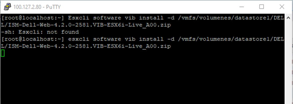 Připojte se k hostiteli pomocí SSH a spusťte příkaz k instalaci