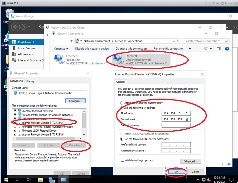 VM'ye yeni ağ kartı eklendikten sonra bunu yapılandırın. ISM ağ adresi otomatik olarak 169.254.0.x/24 olarak yapılandırılır, bu nedenle ağ kartını aynı ağ üzerinde bir IP adresiyle yapılandırmamız gerekir