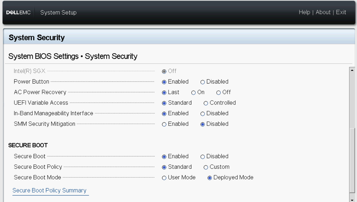 Ustawienia systemu BIOS Zabezpieczenia systemu