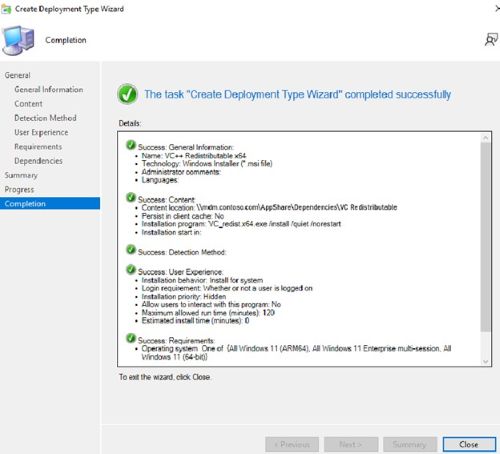 Klicka på Nästa och klicka sedan på Stäng på sidan för slutförande.