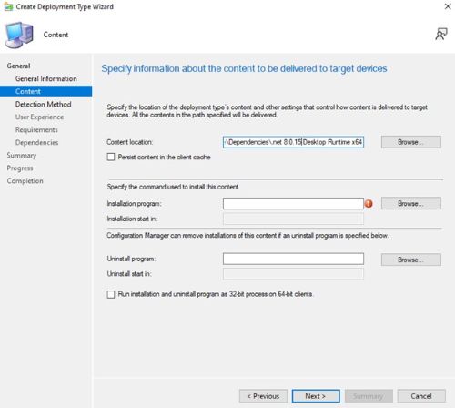Select the folder where the installer is located