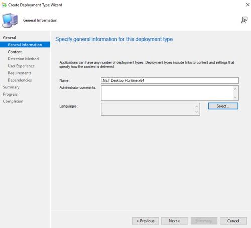 Provide a name and select a language