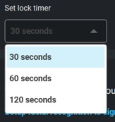 Avattava Walk Away Timer -valikko