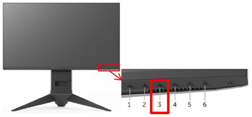 Front Panel buttons with Button three highlighted