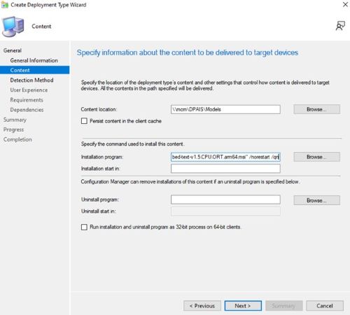 Saisissez msiexec /i «&nbsp;Dell.Model.Nomic-embed-text-v1.5.CPU.ORT.arm64.msi&nbsp;» /norestart /qn