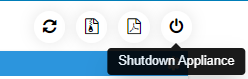 the Shutdown Appliance icon