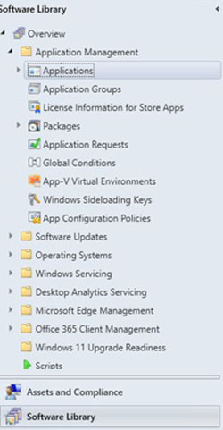 Capture d’écran de la bibliothèque logicielle