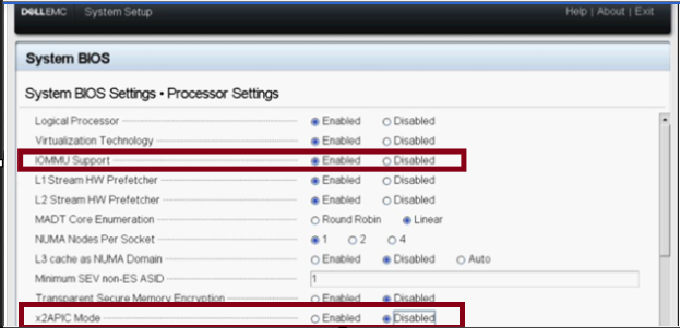 Włączanie obsługi IOMMU systemu BIOS firmy Dell