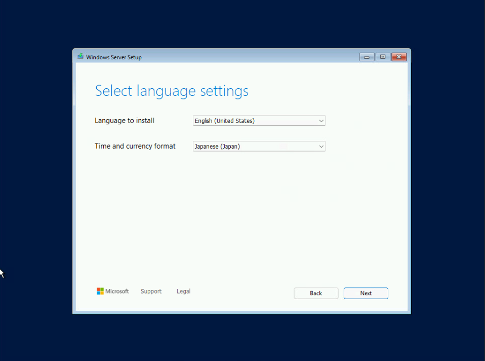 Windows Server: 英語版Windows Server 2025のインストールと