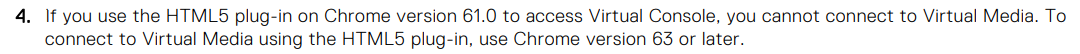 Сообщение о виртуальной консоли и том, что Chrome должен использовать версию 63 или более позднюю