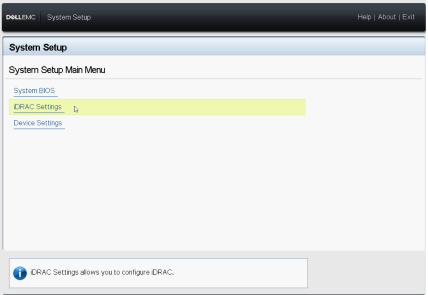 Configuración de iDRAC del BIOS del sistema
