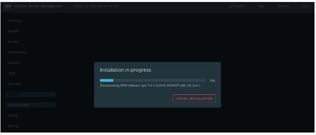 Progreso de la instalación