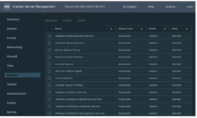 Validación de servicios