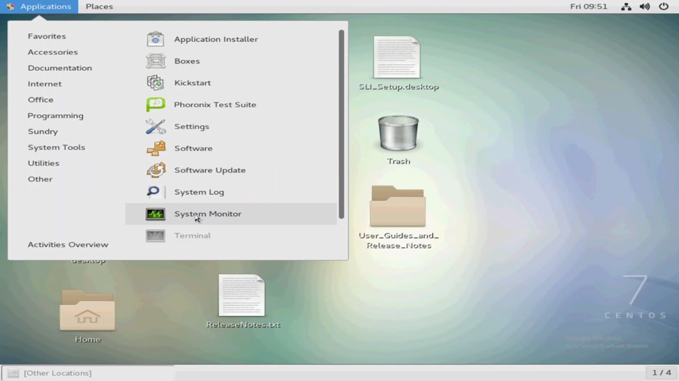 Selezione del monitor di sistema