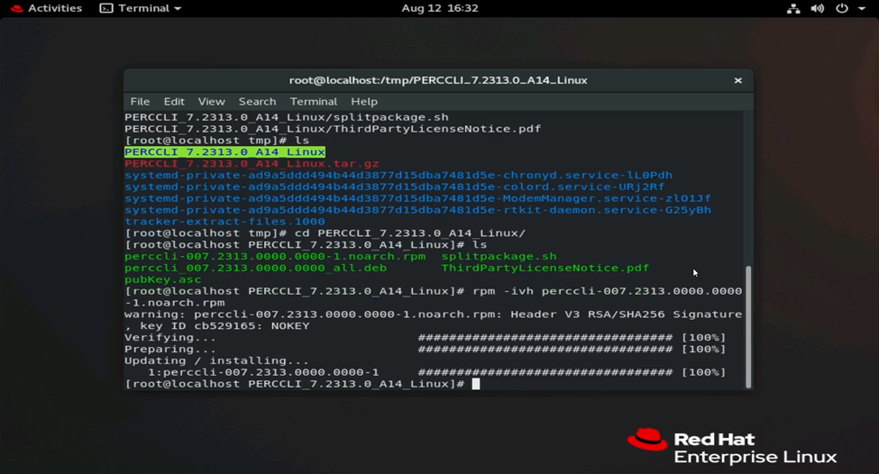 Comando RPM para instalar la utilidad.