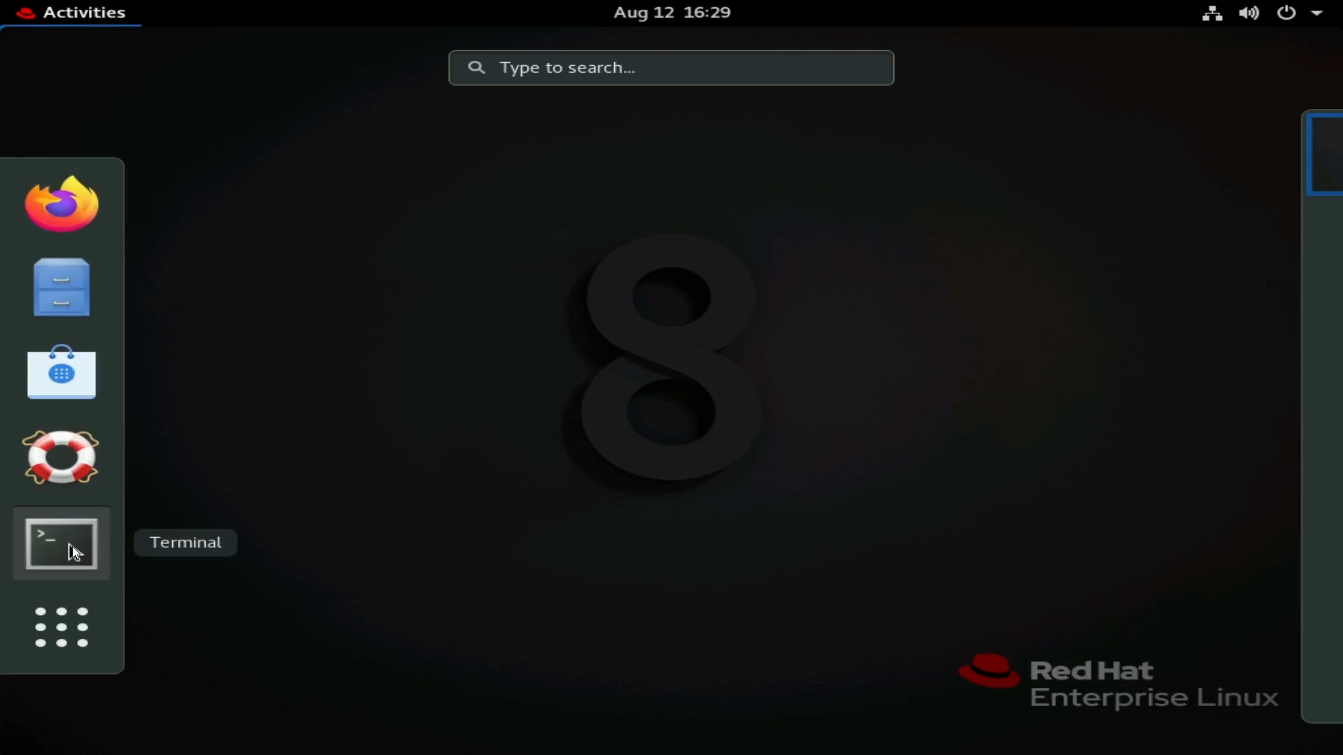 Apertura de terminal en RHEL