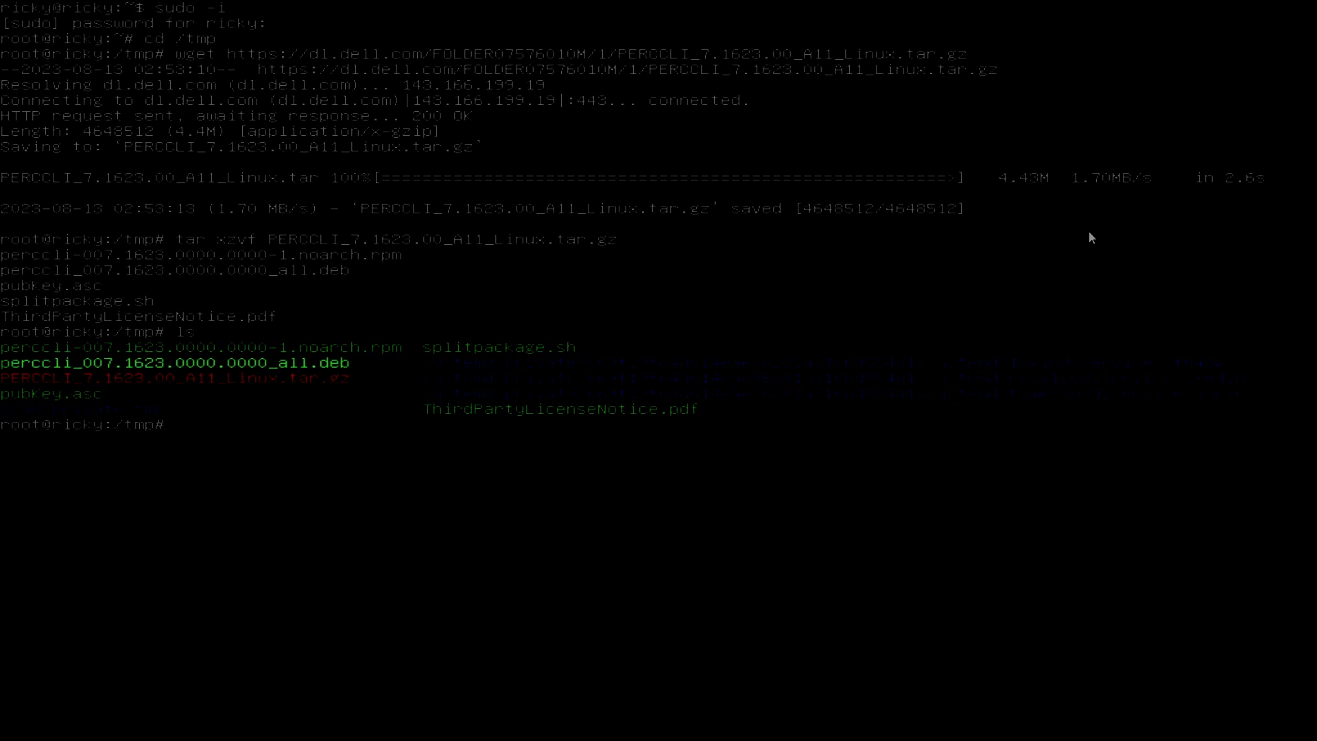 Debian-filen .deb visas i Ubuntus kommandogränssnitt.
