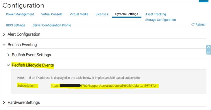 Configuración antes de eliminar las suscripciones de Redfish