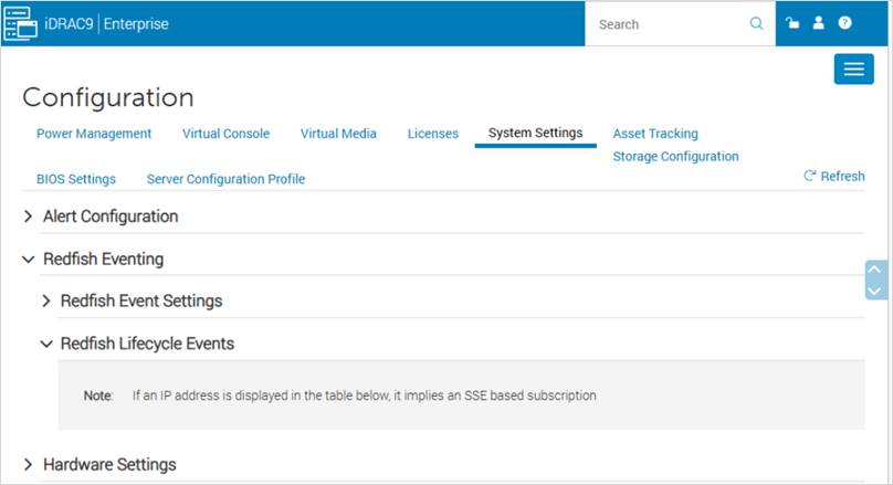 Configuração após a remoção das assinaturas do Redfish