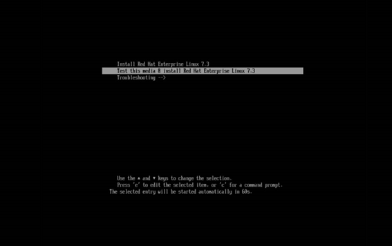 Menú de arranque de RHEL GRUB