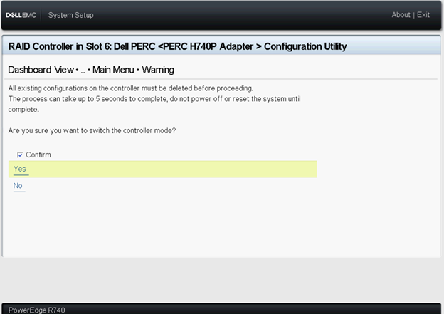 Přečtěte si zobrazené varování, zaškrtněte políčko Potvrdit a klikněte na tlačítko Ano