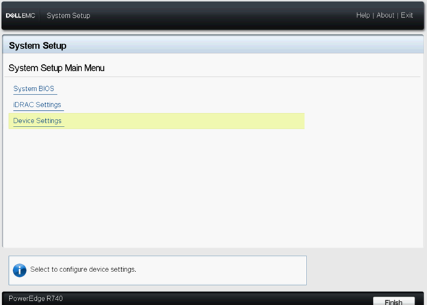 selezionare Devices Settings