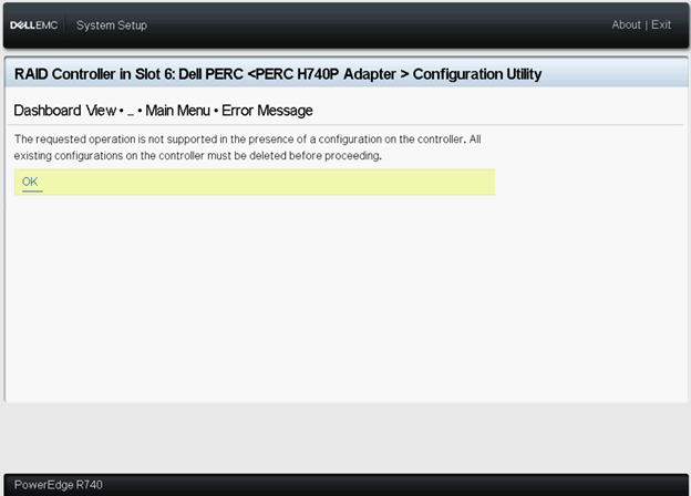 Hvis fejlmeddelelsen vises, skal du rydde alle eksisterende konfigurationer