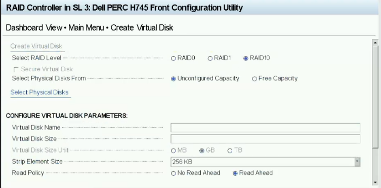 Нажмите Select Physical Disks.