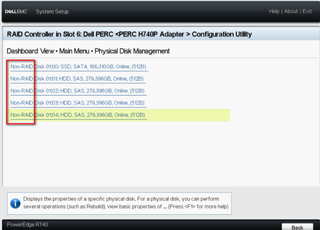 Все физические диски отображаются как «Non-RAID Disk»
