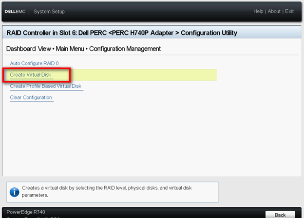 Выберите «Create Virtual Disk»