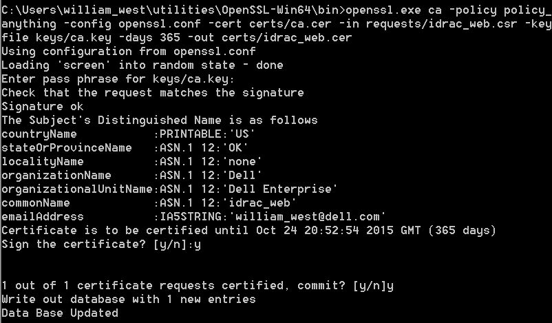 Signering af certifikatet