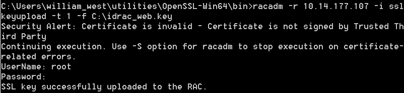 Hochladen des Schlüssels