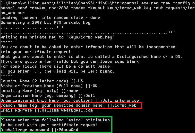 秘密キーとCSRの作成
