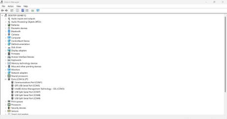 Die geteilten Anschlüsse werden als COMxx (USB Split Serial Port) bezeichnet.