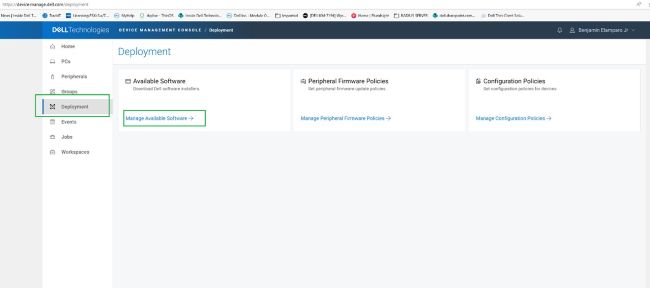 Sélectionnez Manage Available Software