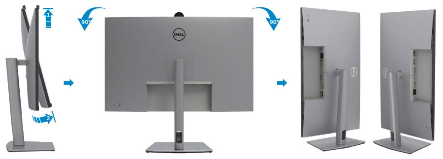 Підтримується портретна та альбомна орієнтація на моніторі Dell U3224KB