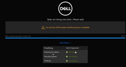The device will automatically restart