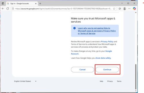 Accès au compte Google