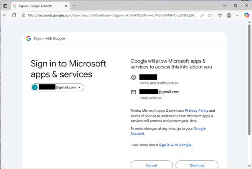 Skärmen Microsoft App och tjänster