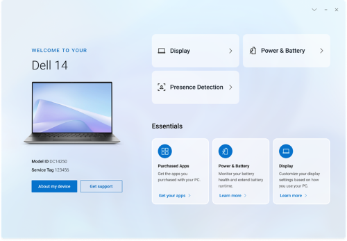 Interfaz de usuario de Dell Optimizer 6.x