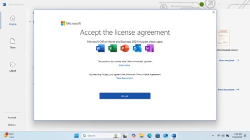 Accept the license agreement
