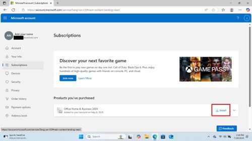 Clique em Install (Instalar)