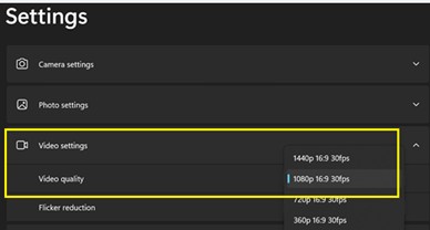 La qualità predefinita della fotocamera non è impostata sulla risoluzione massima di 1440P