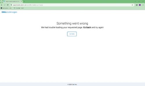 SupportAssist error message