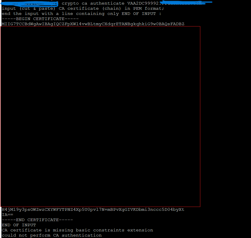Error CA certificate is missing Basic constraints extension, could not perform CA authentication