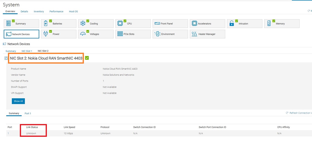 État de liaison inconnu