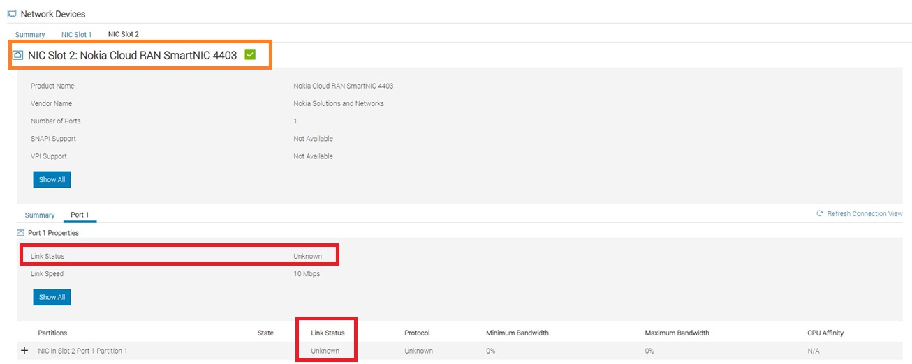 État de liaison inconnu