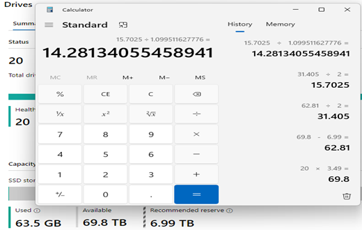 Conversione del valore da Terabyte del disco a Tebibyte