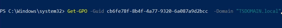 GPO情報は、GPOのGUID IDを照会することで返すことができます