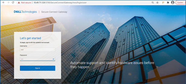 Страница «Начало работы» в Secure Connect Gateway